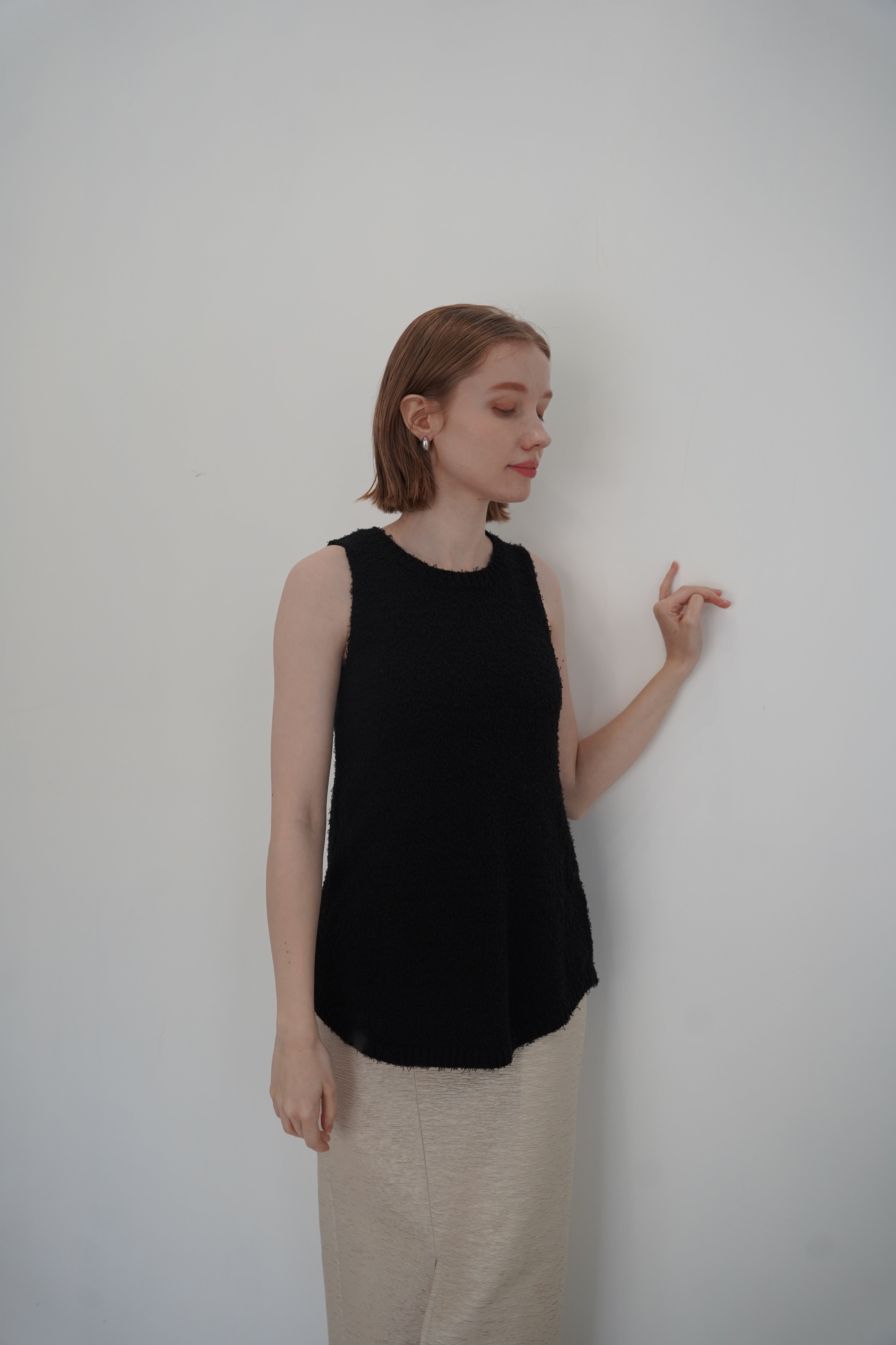 Back open knit tops