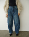 Curve balloon denim pants