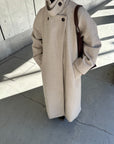 Stand neck Raglan sleeve long coat