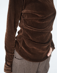 【予約販売】10月上旬-発送　Unbalance gather sier velours tops