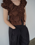 Shirring  puff volume tops