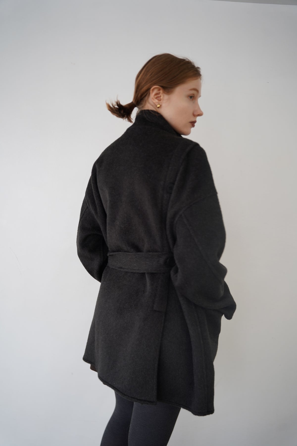 【予約販売】11月中旬発送-Back button stand shaggy coat