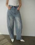 Curve balloon denim pants