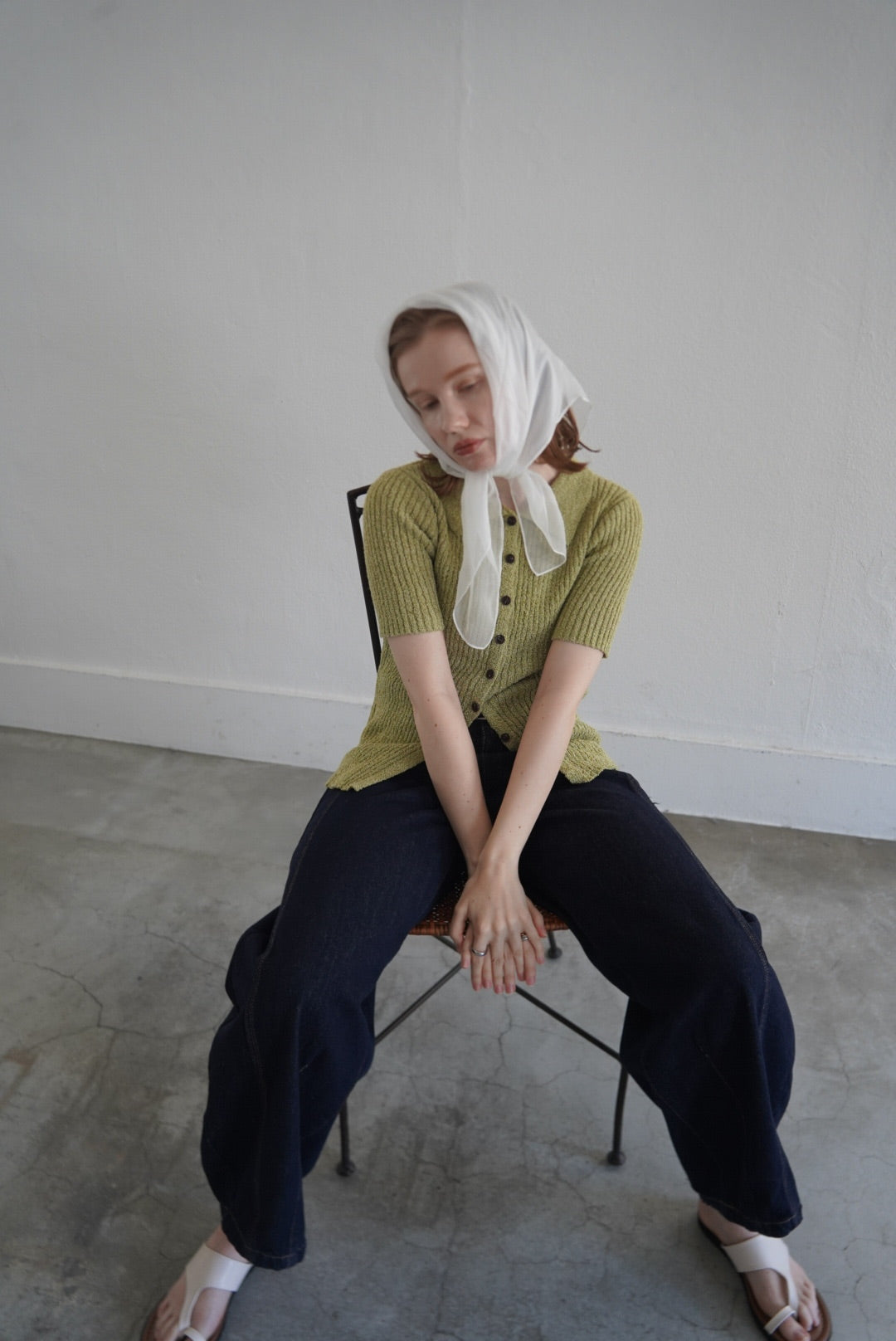 Bouclé knit polo