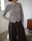 Dot frill cardigan