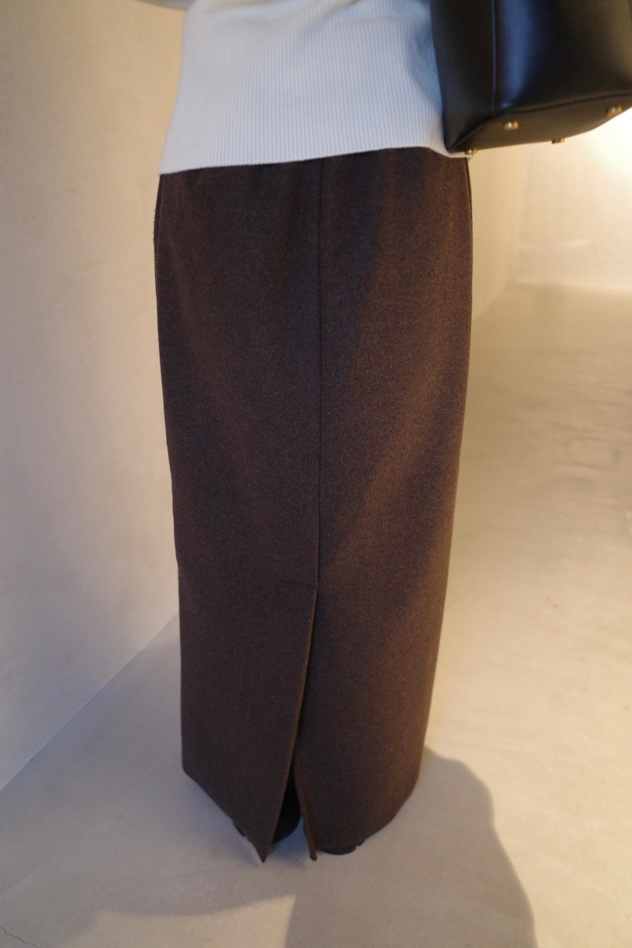 Wool soft long skirt