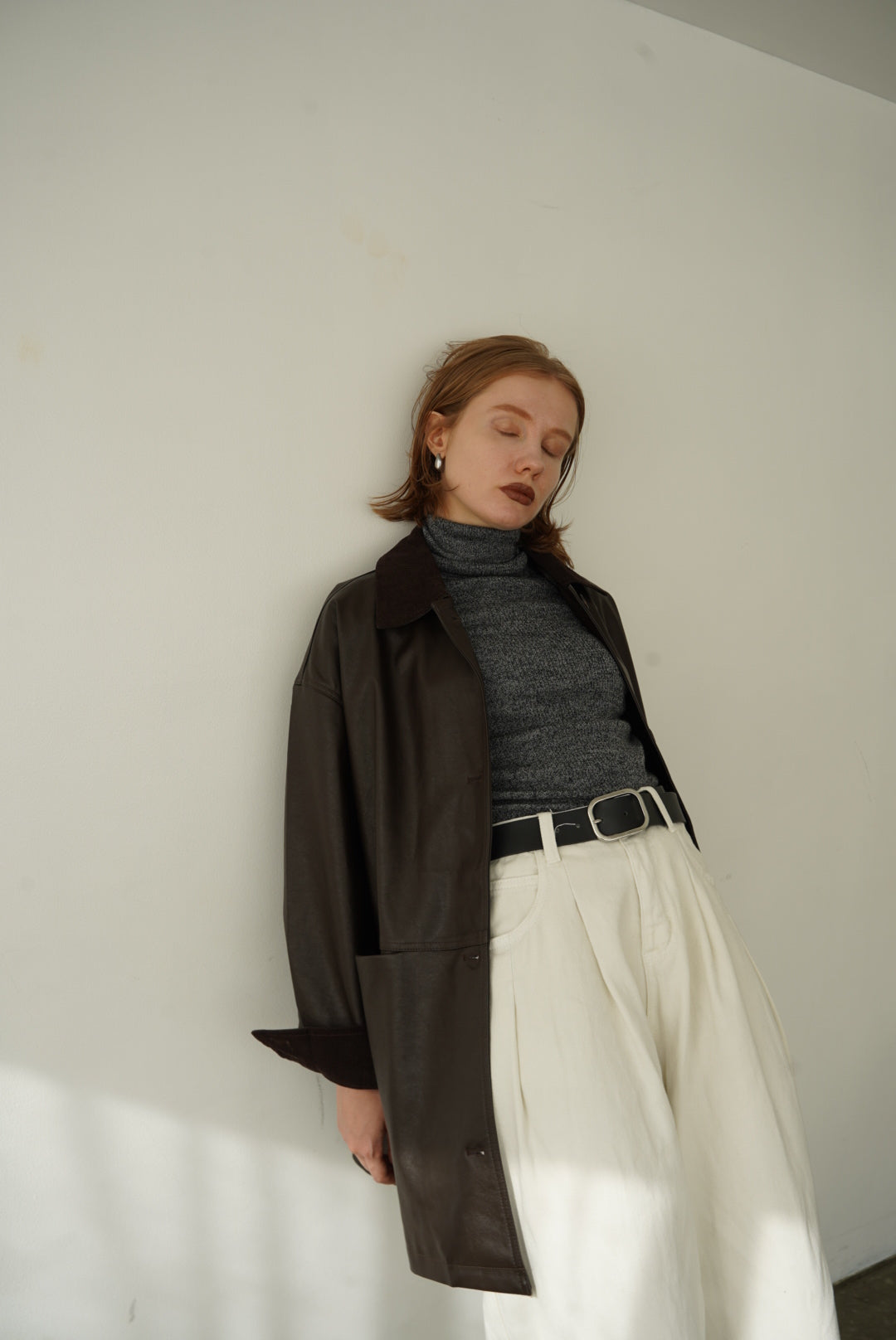 Collar corduroy leather JK