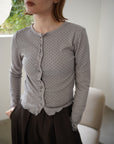 Dot frill cardigan