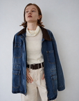 Corduroy Collar Two-Tone Jacket