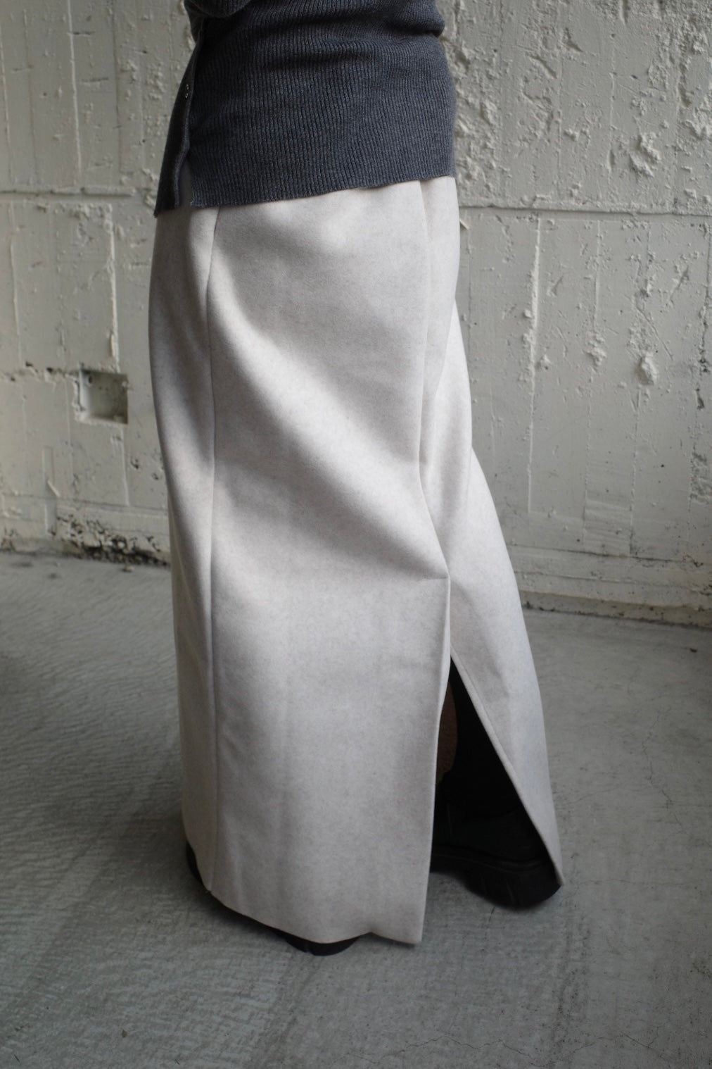 Wool soft long skirt