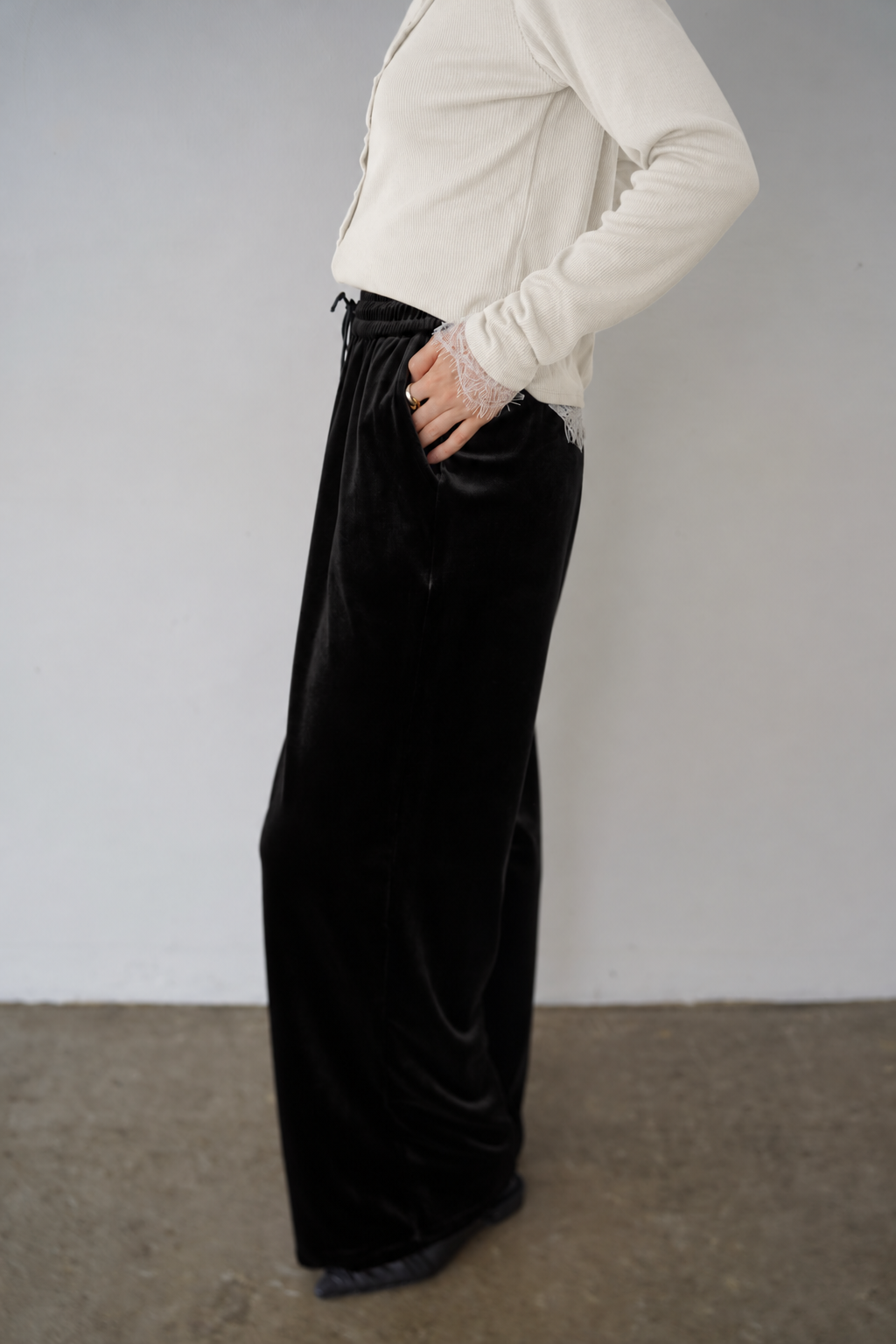 Velour Wide Leg Pants