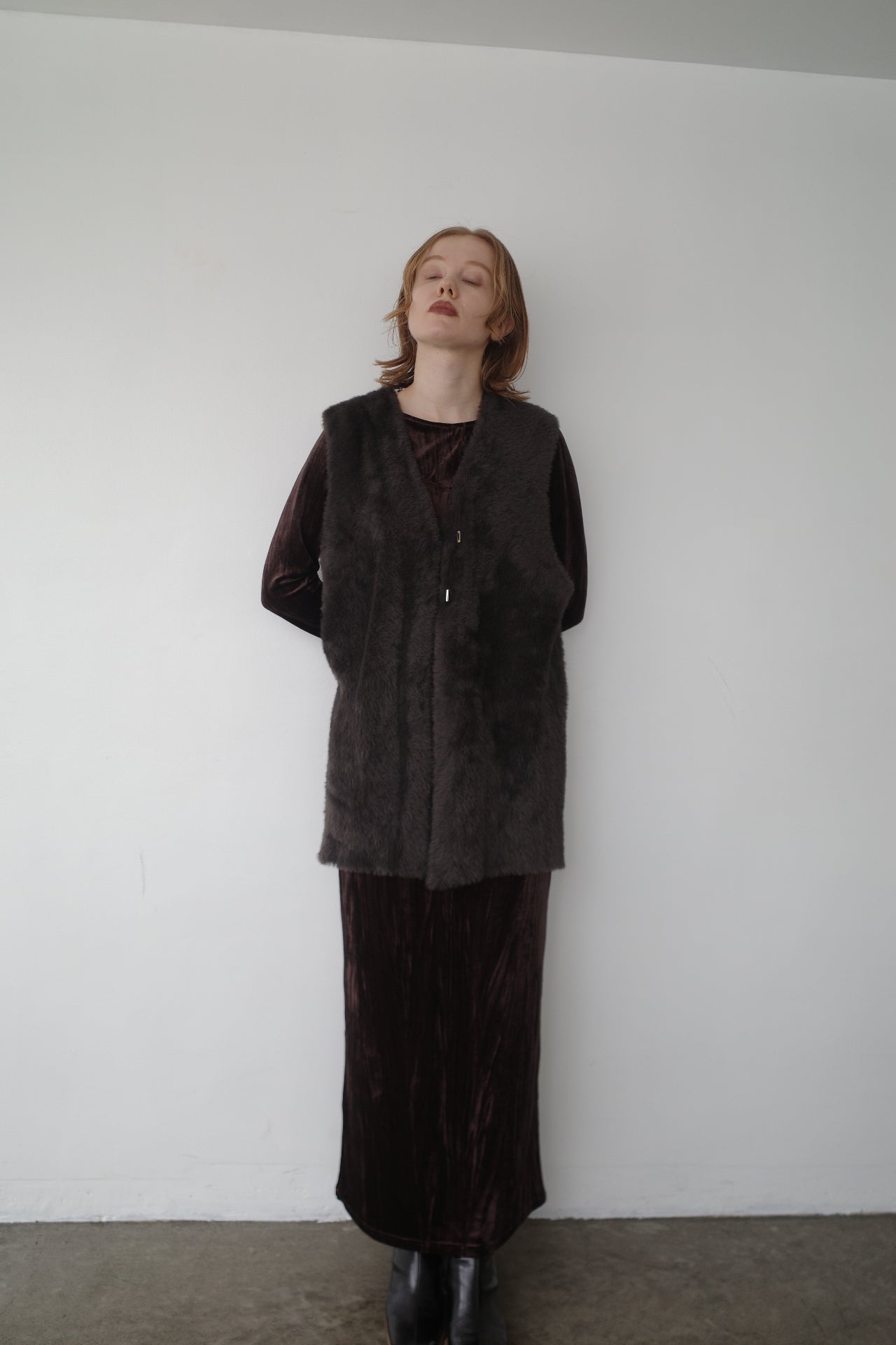 Double face shaggy gilet