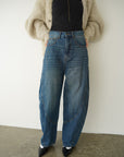 Curve balloon denim pants