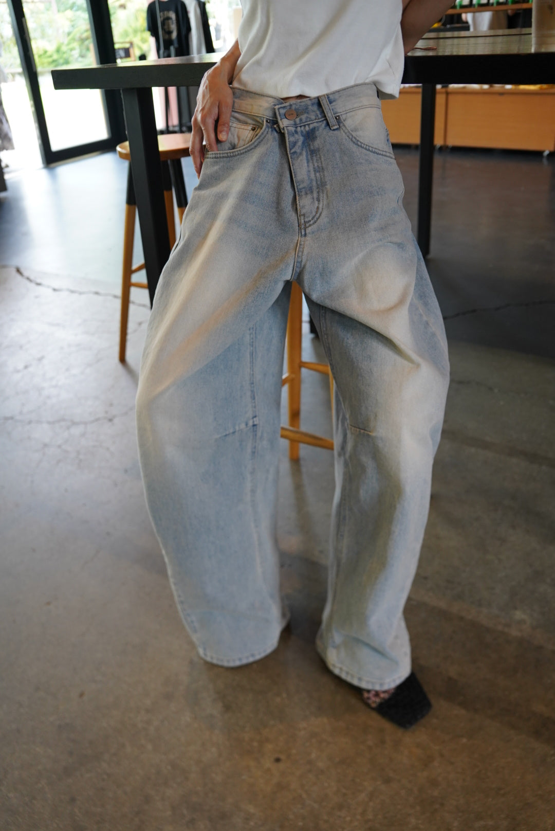 Balloon denim pant