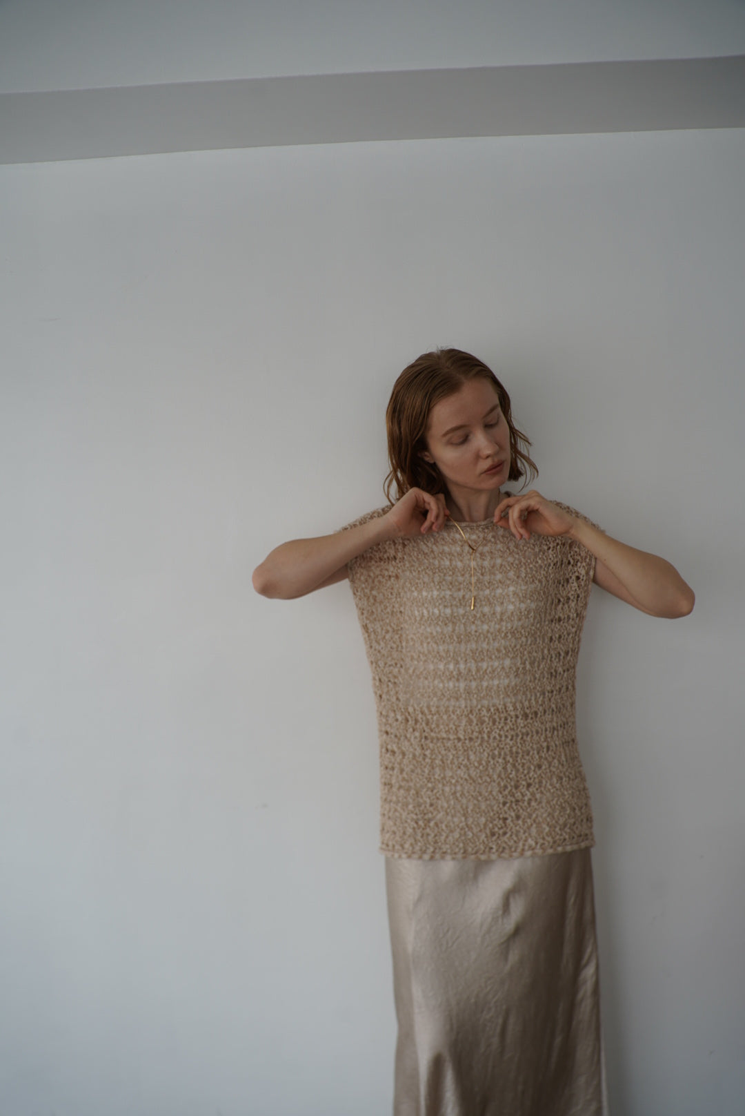 Openwork knit top