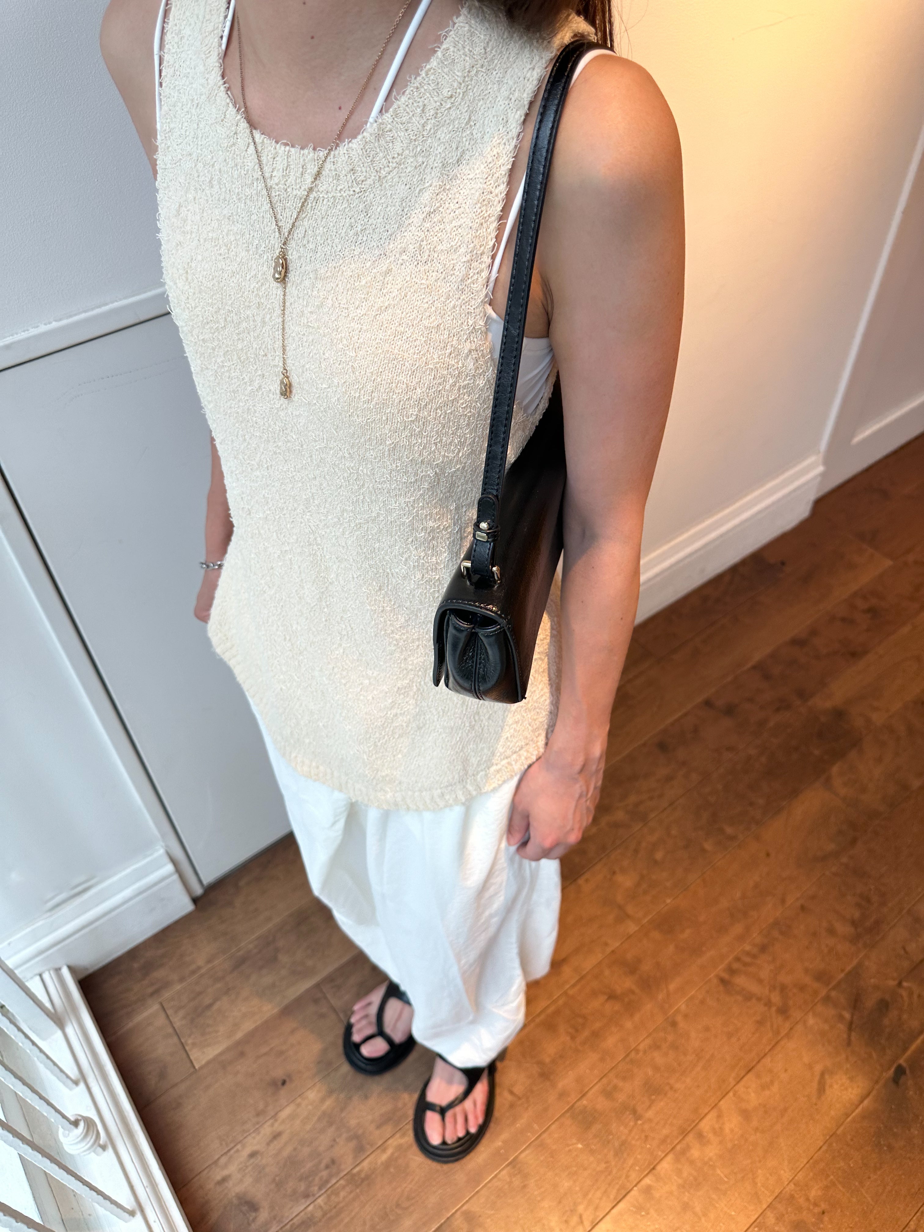 Back open knit tops