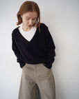 【予約販売】-10月下旬発送-Deep Vneck layered knit SET