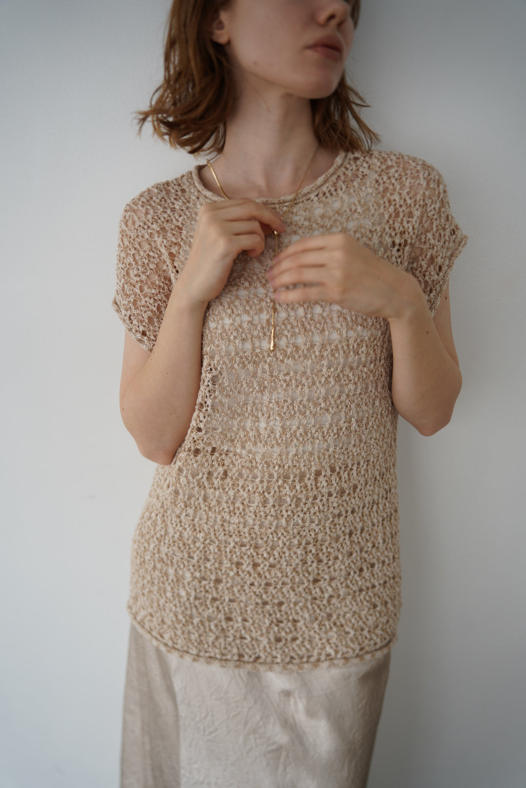 Openwork knit top