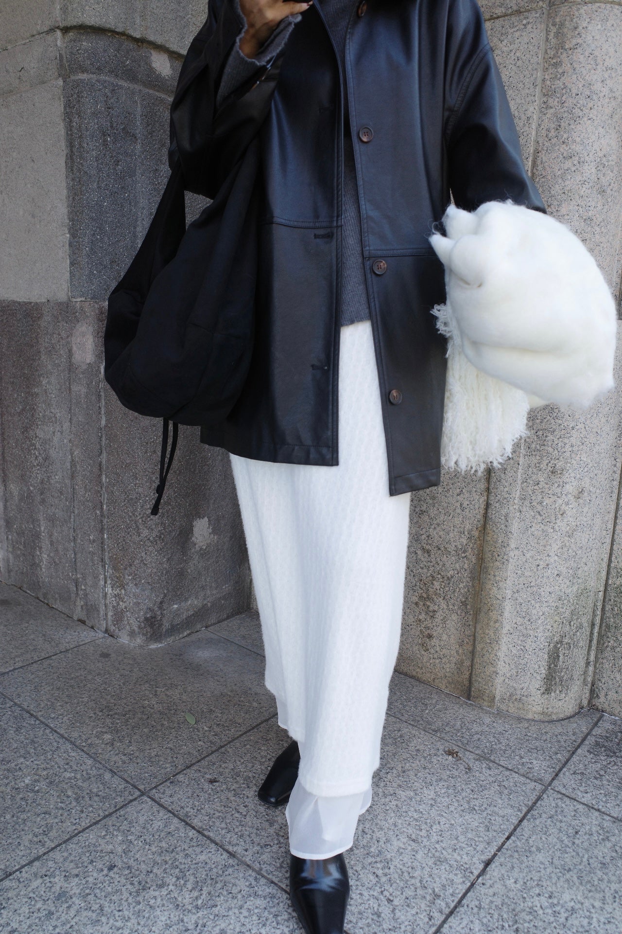 Alpaca layered skirt