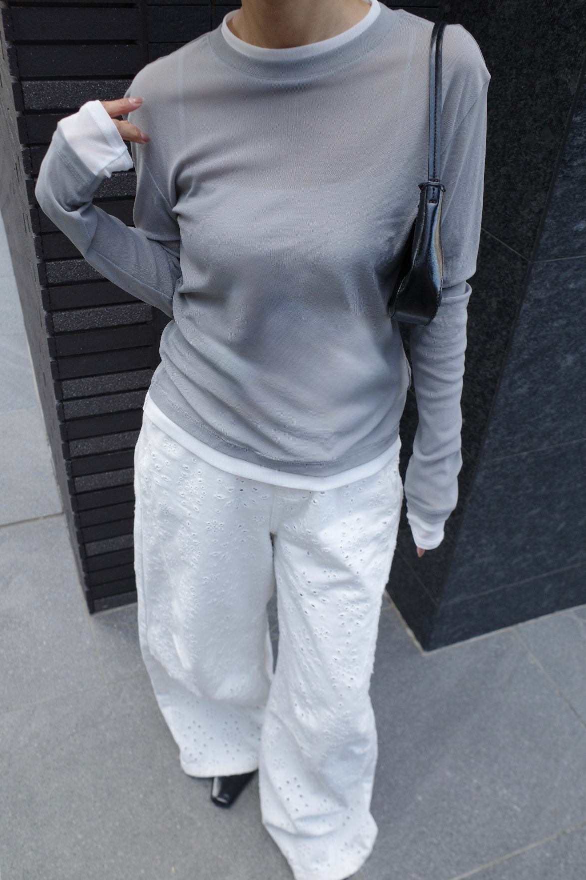 Layered see-through top