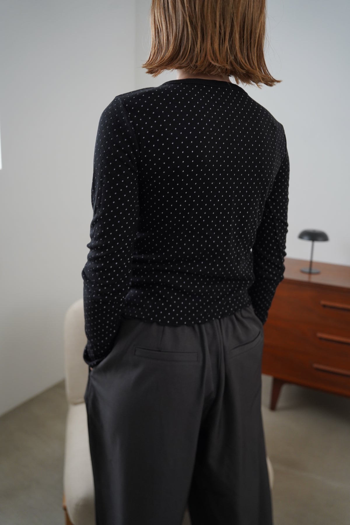 Dot frill cardigan