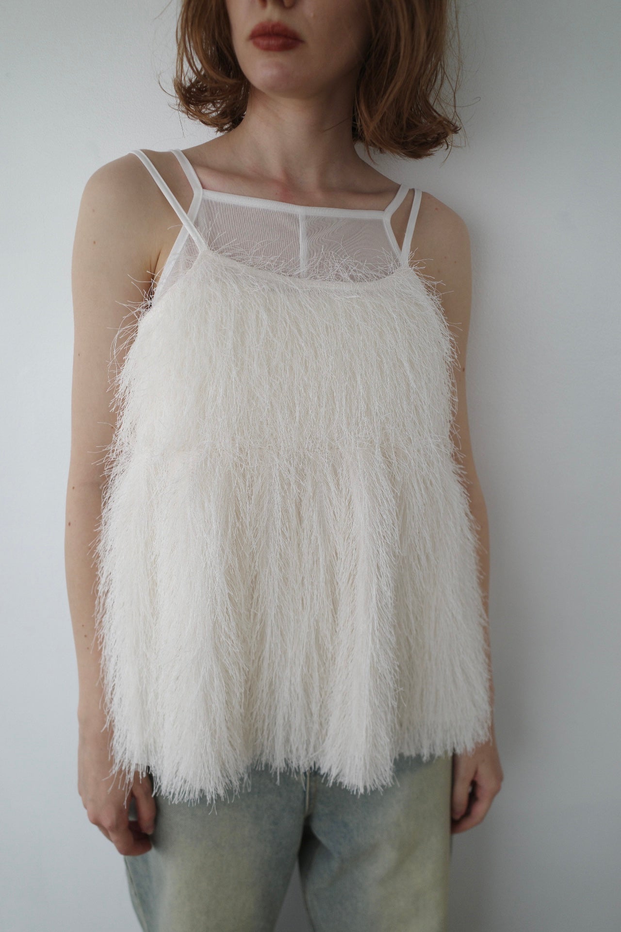 Front ribbon shaggy top