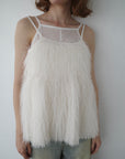 Front ribbon shaggy top