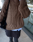 Asymmetric cable knit