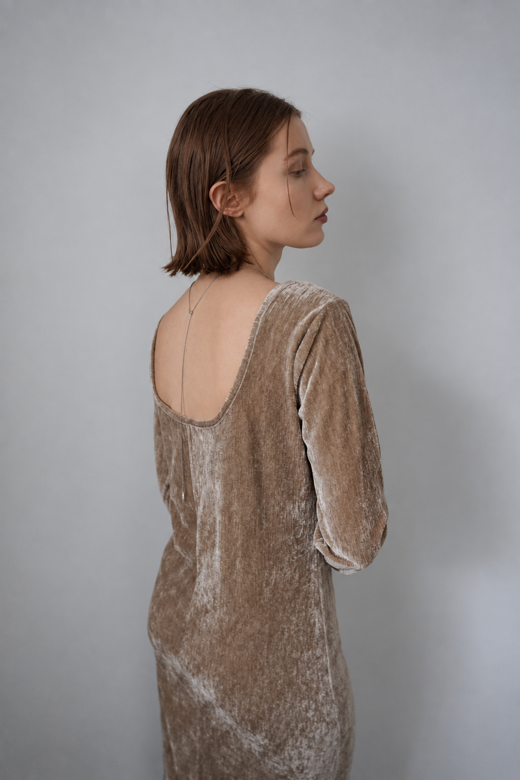Velours back open one-piece