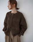 Low Gauge Texture Zip Cardigan