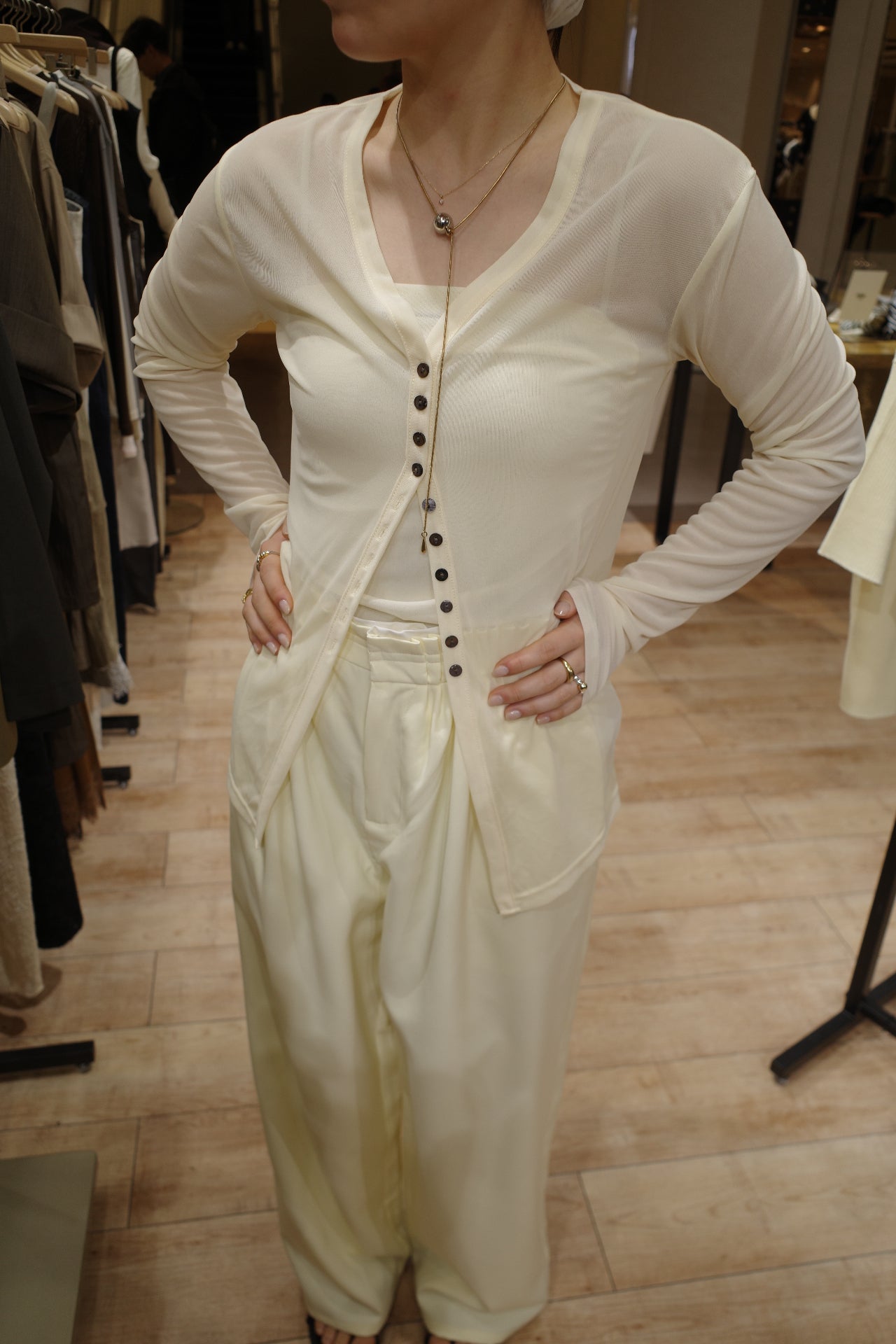 Sheer bustier cardigan