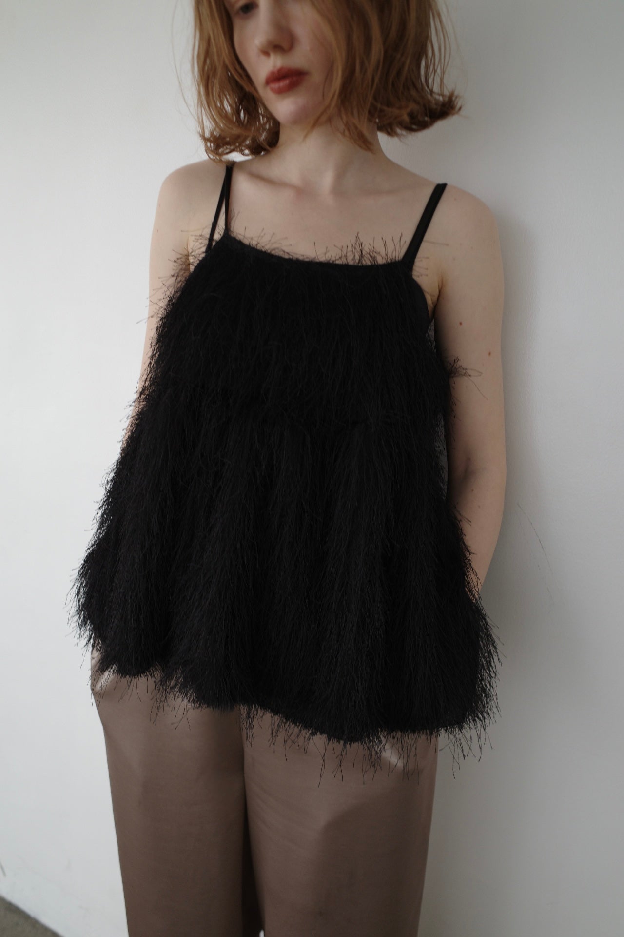 Front ribbon shaggy top