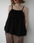 Front ribbon shaggy top