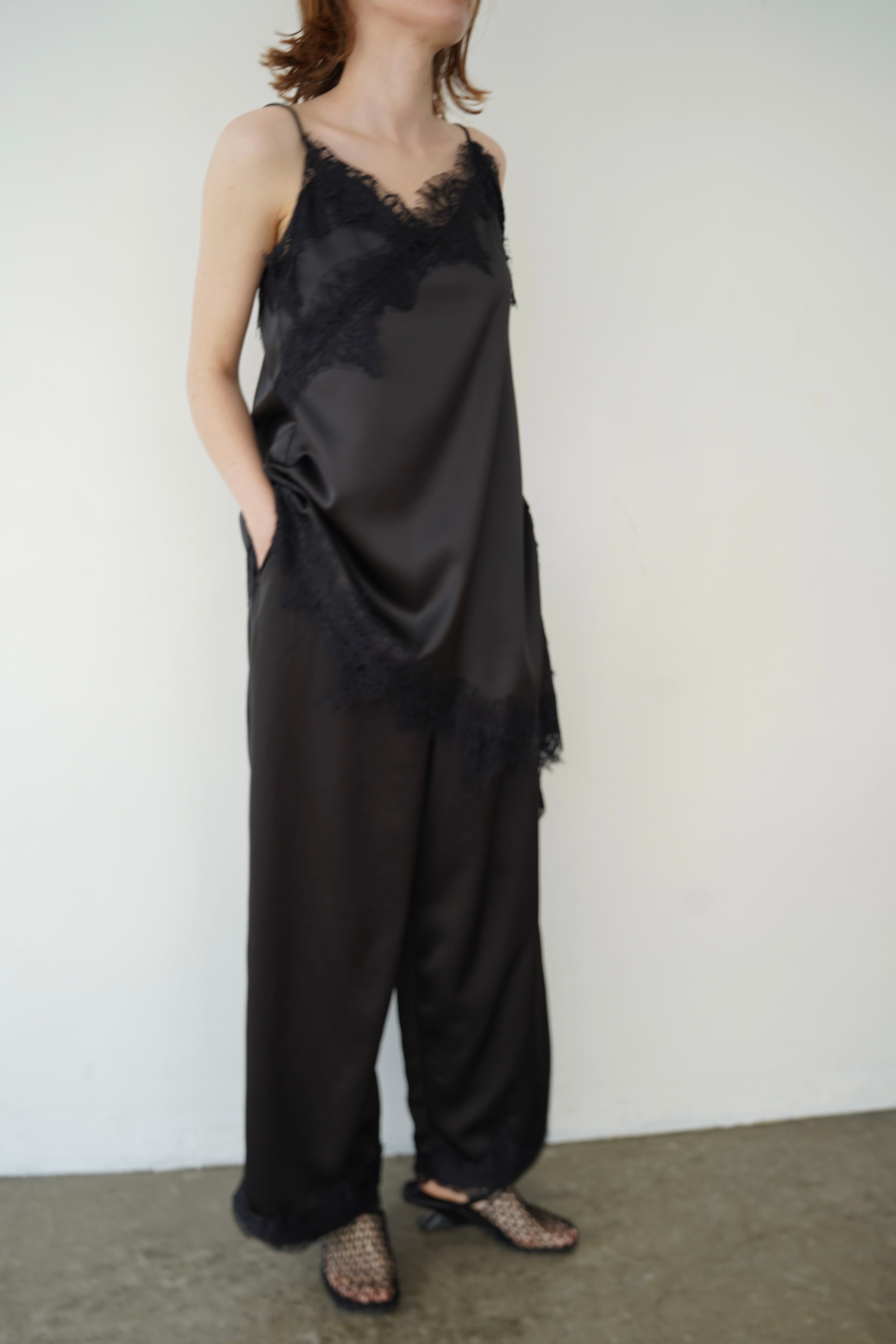 Sier race satin camisole