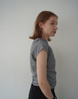 Asymmetry check blouse