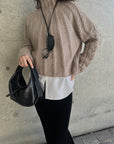 Cable hight neck knit