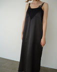 Race satin camisole one-piece