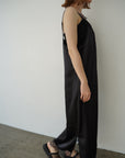 Race satin camisole one-piece