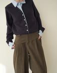 Shirt docking knit cardigan