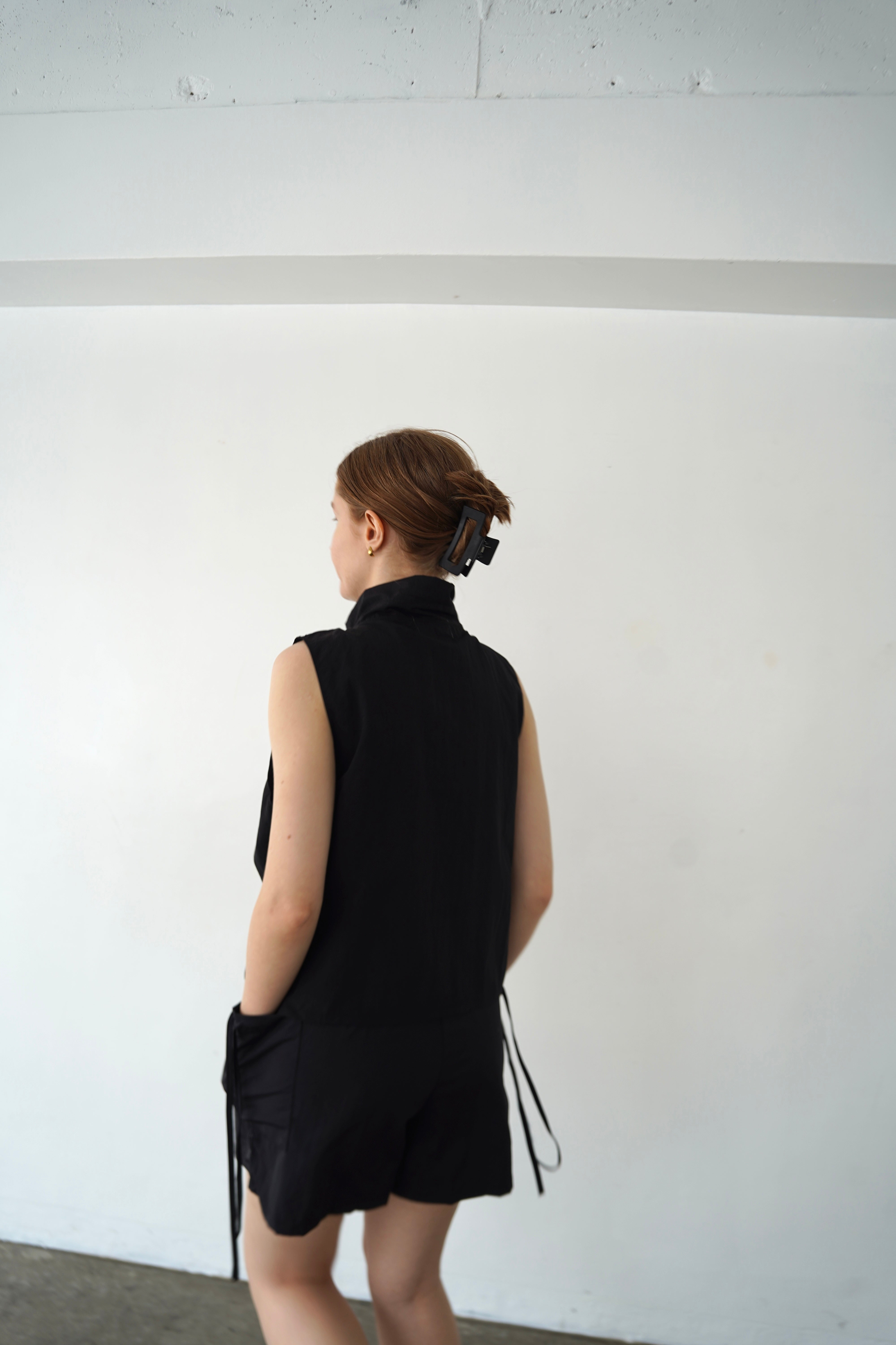 Zip gather half pants SETUP