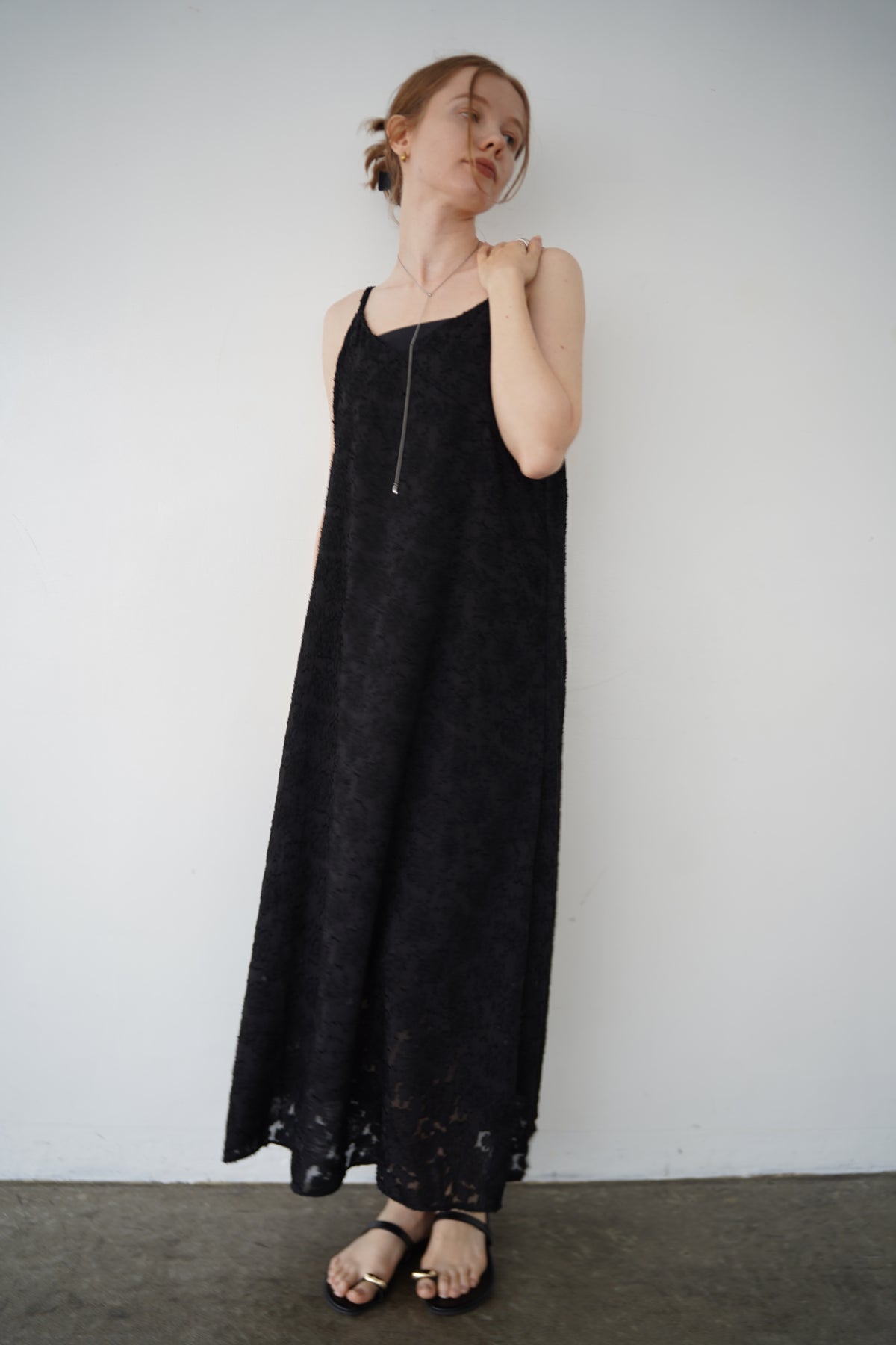 Jacquard camisole one-piece