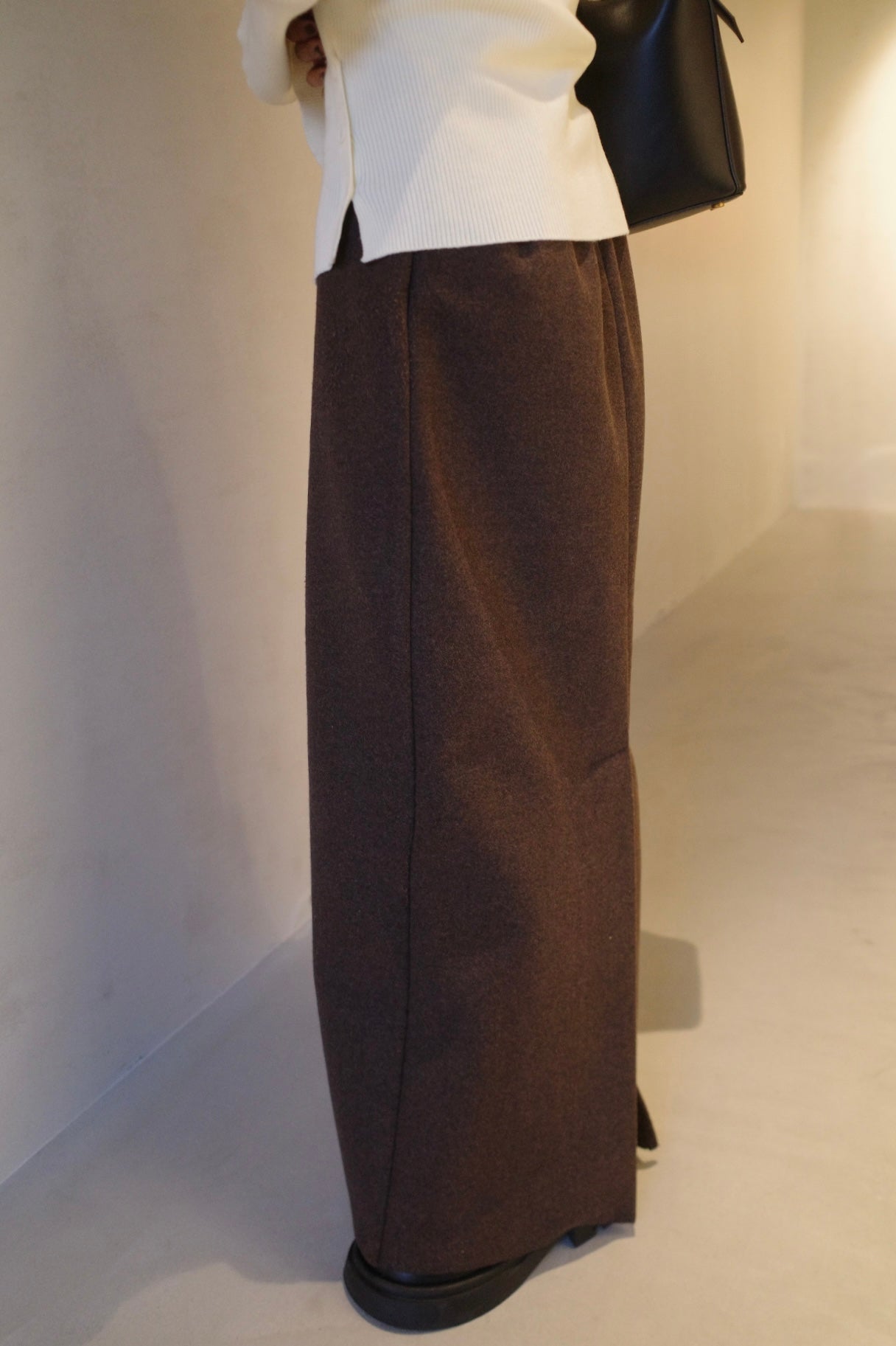 Wool soft long skirt