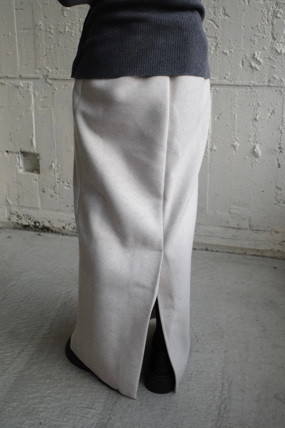 Wool soft long skirt