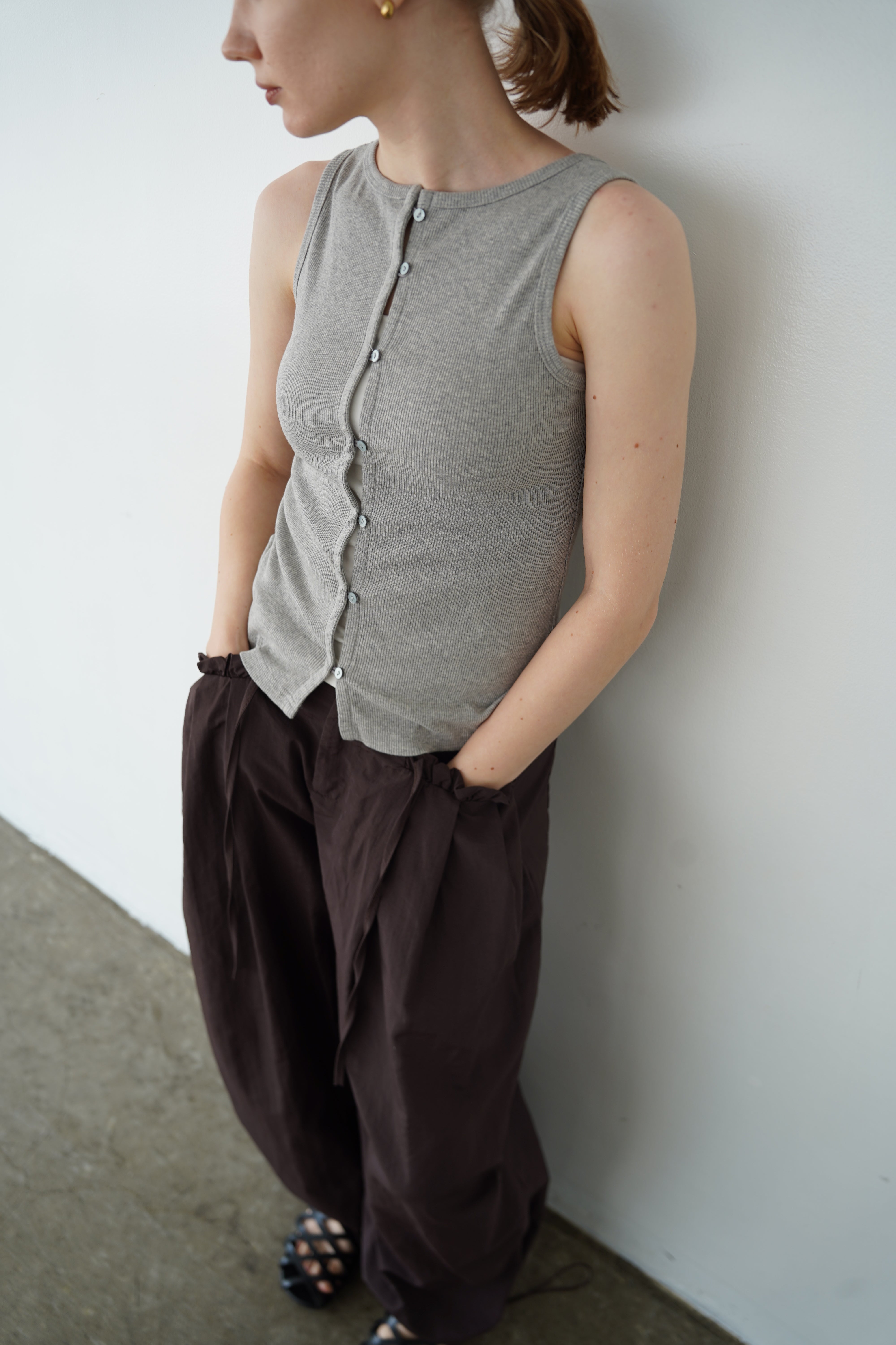 2WAY button tank top