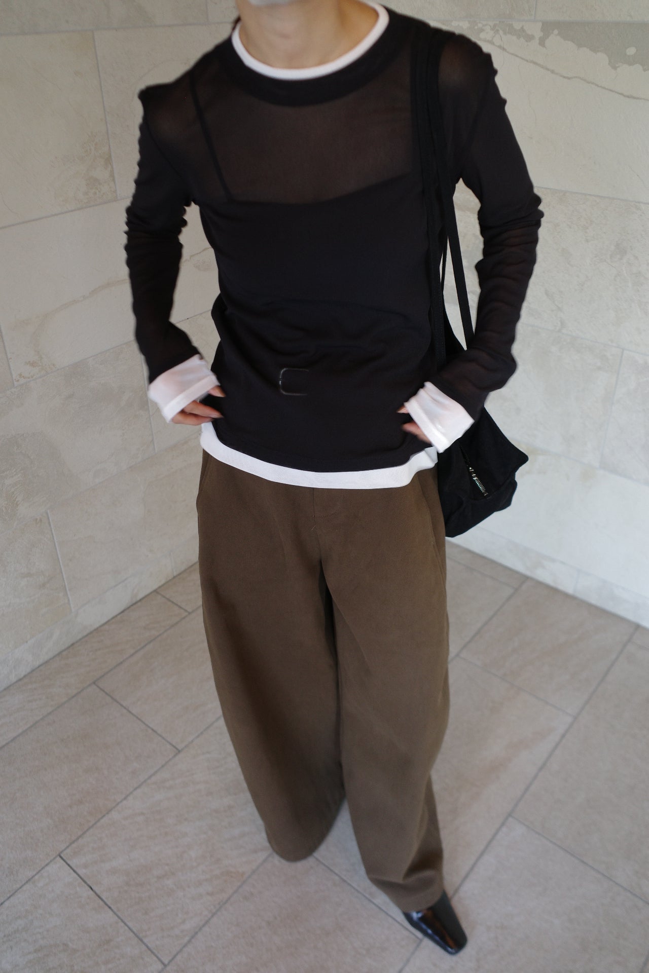 Layered see-through top