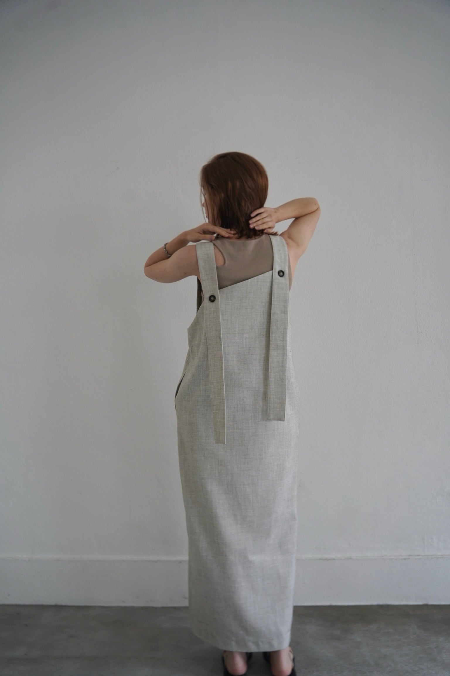 【7/8-再入荷】２Way tuck slit one-piece