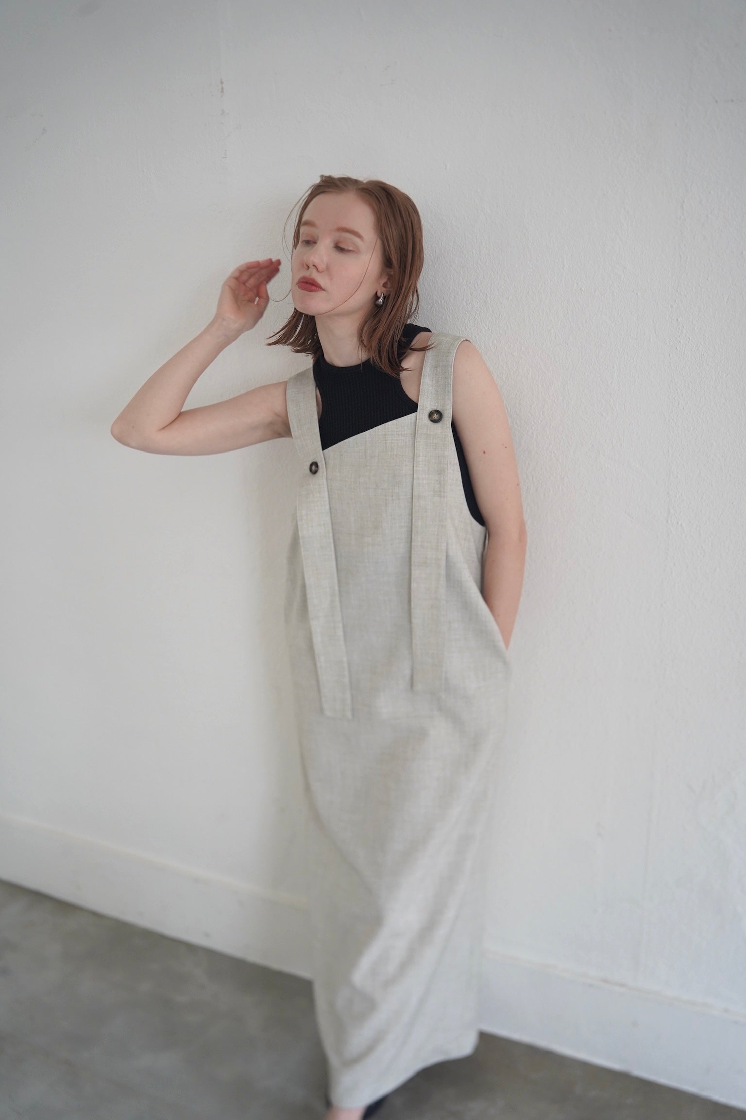 【7/8-再入荷】２Way tuck slit one-piece