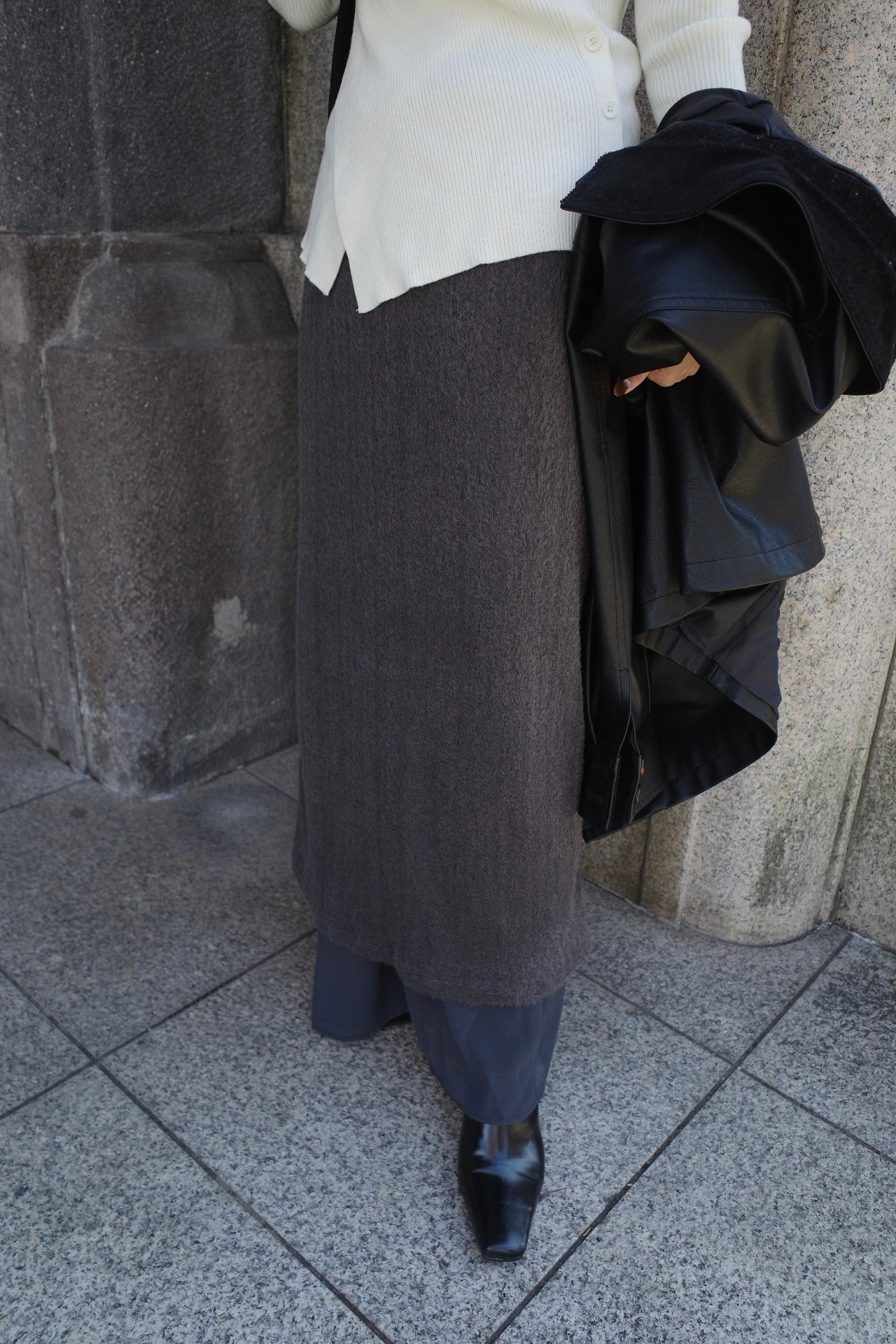 Alpaca layered skirt