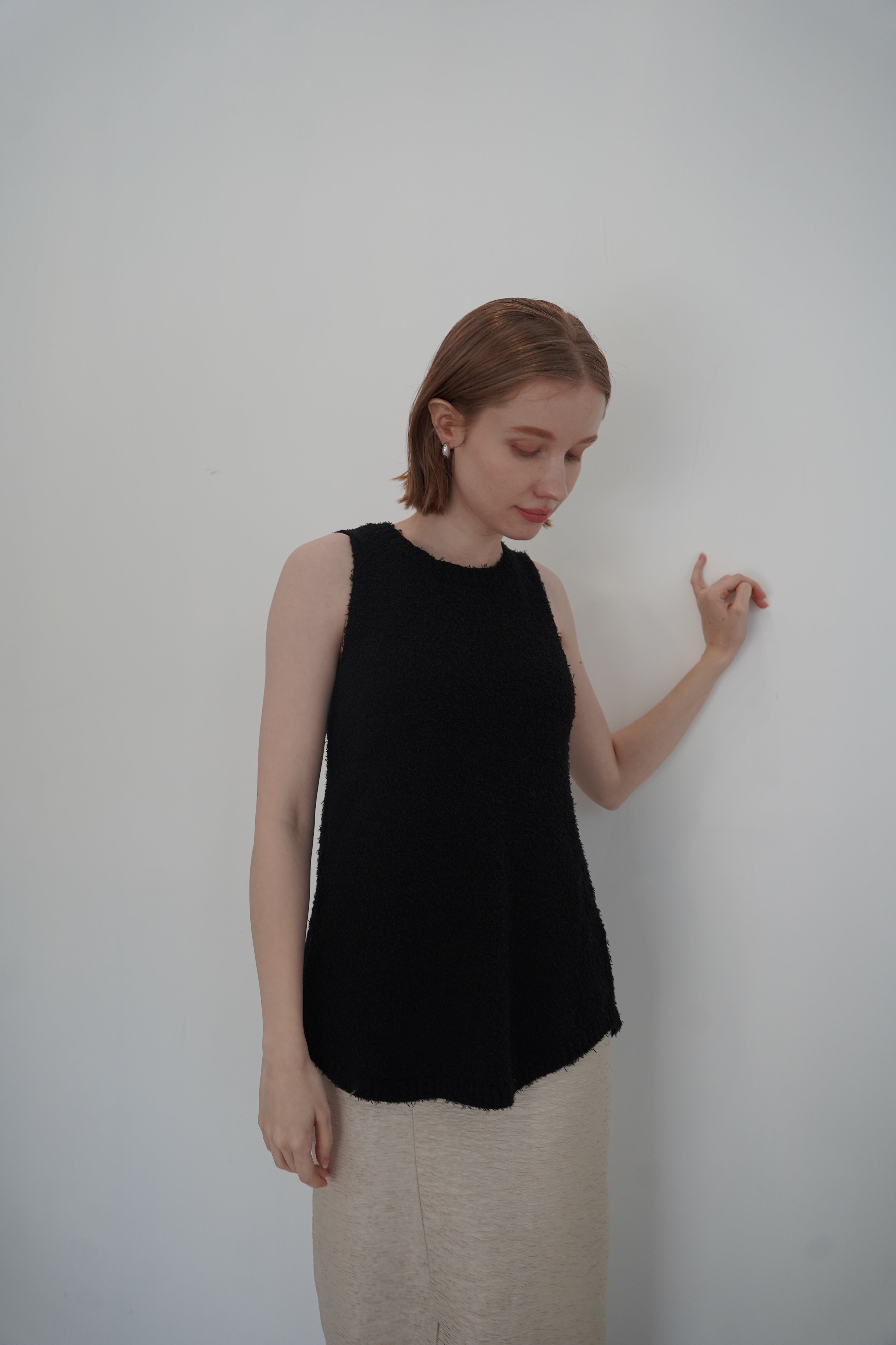 Back open knit tops