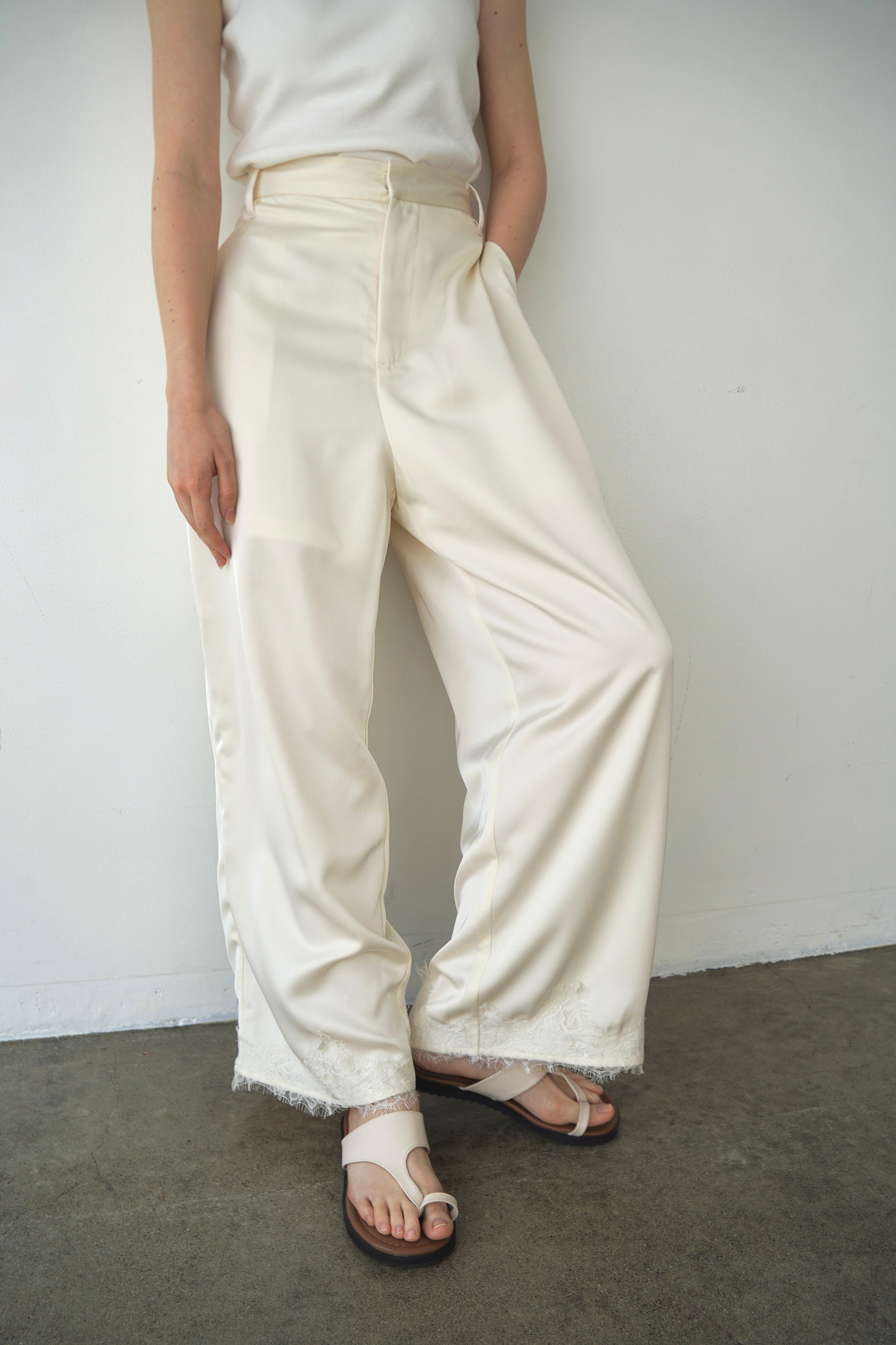 【SET】Race satin pants